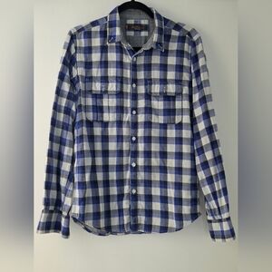 Ben Sherman Blue and White Casual Button Down Shirt
